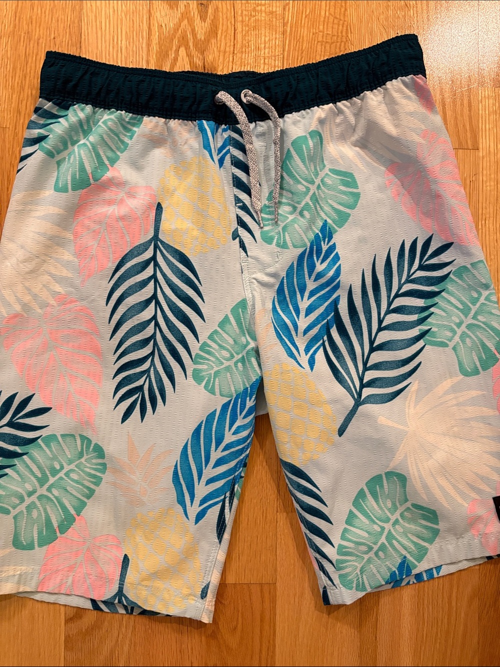 Hurley Kids Tropical Leaf Swim Trunks - Navy, White, Aqua, Pink, Yellow